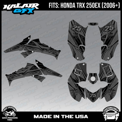 Graphics Kit for ATV Honda TRX250EX (2006-2026) Shred Series - SMOKE