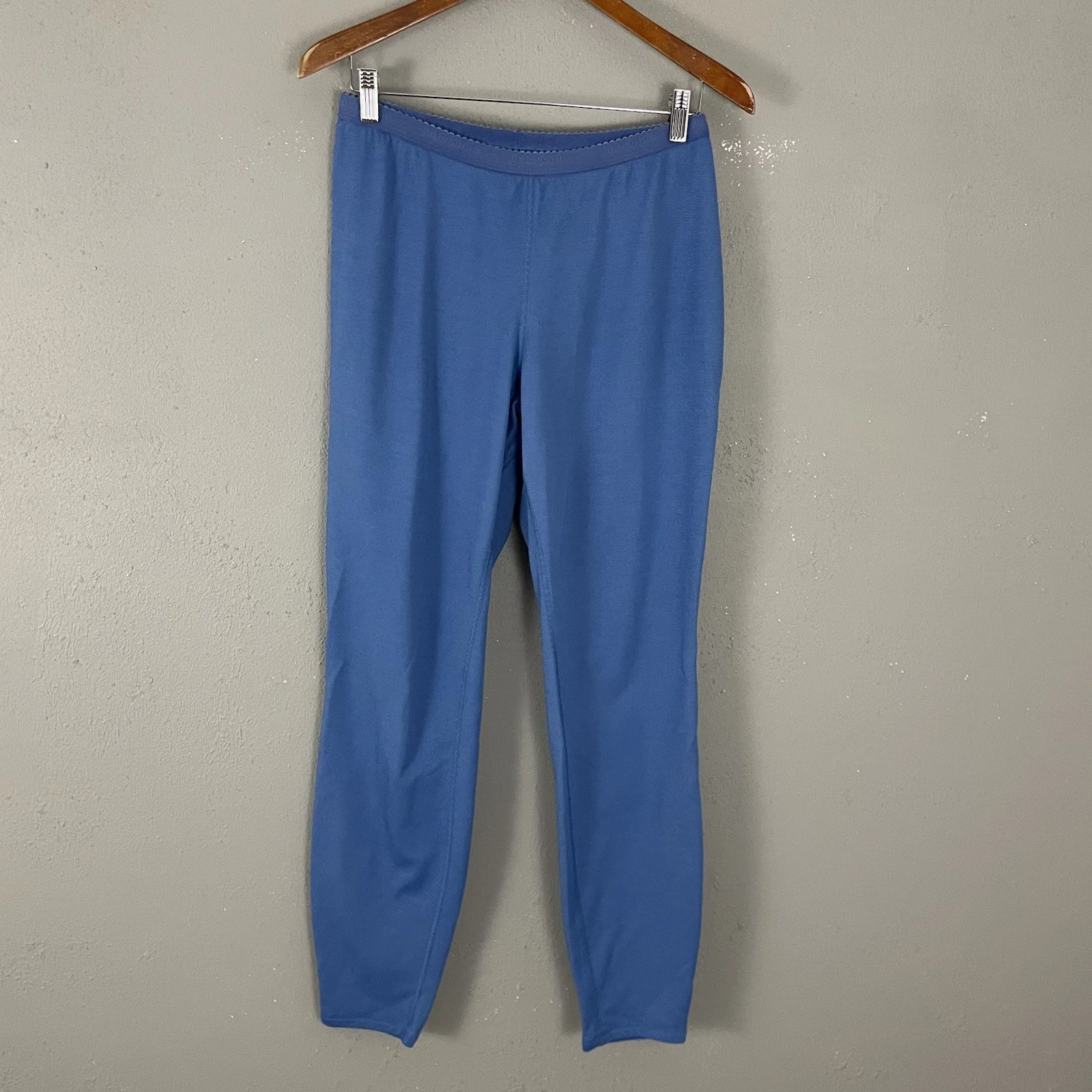 Patagonia Capilene Performance Base Layer Bottoms Pants Womens L Blue Pull On