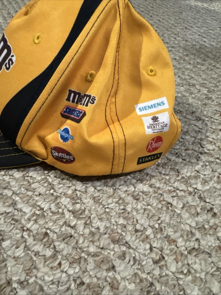 Kyle Busch Joe Gibbs racing M & M's 2020 Uniform Nascar hat *decals* - Image 4 of 4
