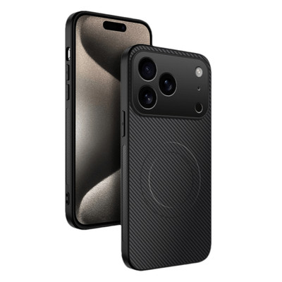 iPhone 17 Pro Carbon Fiber Case Magnetic Slim TPU Bumper Hard Back Shockproof