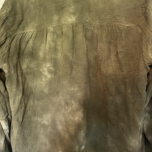 anthropologie Cloth & Stone Button Up Blouse Sz L Green Tiedye Long Sleeves - Picture 8 of 12