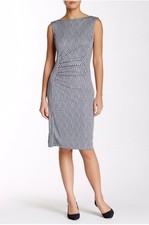 NWT $350 Tory Burch Viviane 100% Silk Dress M Lavender Polka Dot Ruched Front