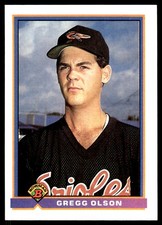 Gregg Olson 1991 Bowman #92 Orioles MLB READ FREE SHIPPING AutographDen