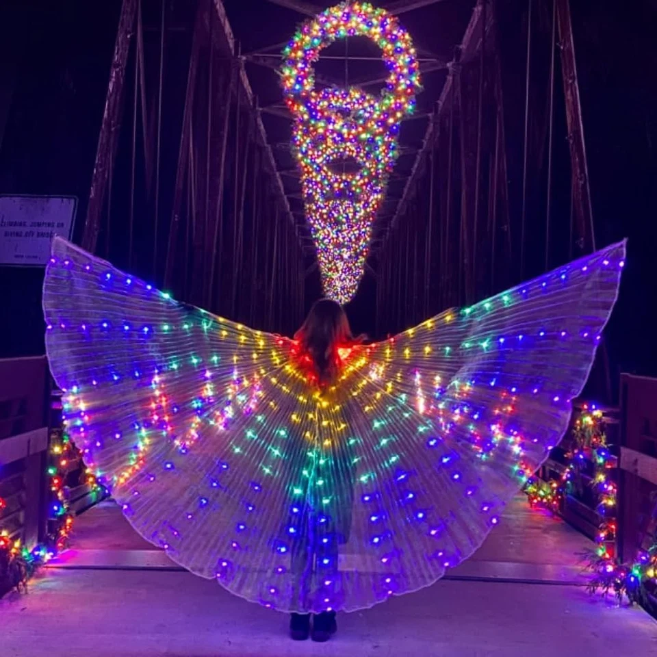 Ilumina alas de hadas LED parpadeantes alas de danza del vientre alas de mariposa brillantes con... Foto 4 de 4