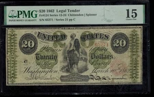 FR 124 1862 $20 Legal Tender PMG 15 Comments 