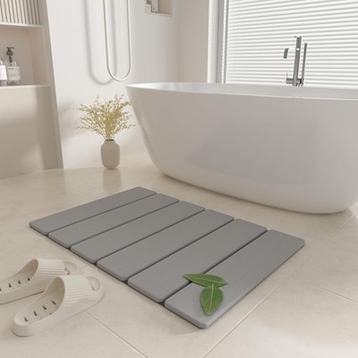 HIZH Stone Badematte, 23,62'' faltbar 60 x 39 cm (rechteckig), hellgrau
