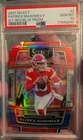 Patrick Mahomes 2021 Select #2 Die Cut Red & Blue Prizm PSA 10 GEM MINT SSP