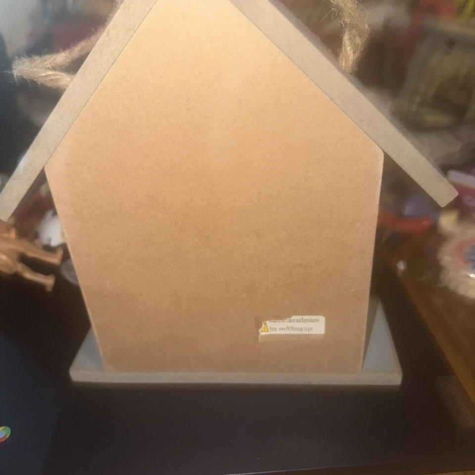 Hanging White And Blue Bird House With Blessed On Front12” By 16” By 4” - Image 3 of 3