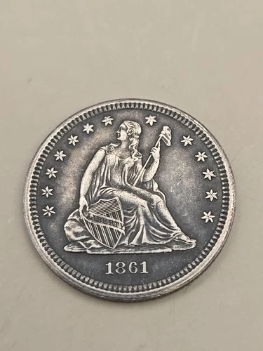 1861 Seated Liberty Silver Quarter 25C - Philadelphia Mint