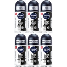 6-PACK Nivea Men Black White Original Roll On Deodorant 50 ml