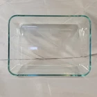 Vintage Pyrex 7210 Clear Rectangle Casserole Baking Dish with Blue Tint 7x5x1.5