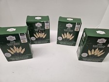4 pack 100-Count LED Mini String Lights Warm White 19.5' Holiday Time