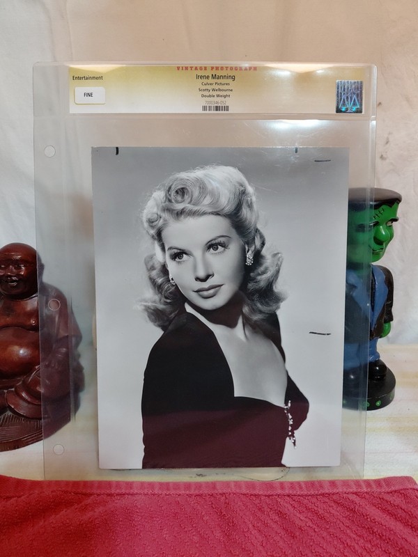 IRENE MANNING Actress Singer Vintage 9"x7" Feb. 1943 Escape From Crime CGC Fine