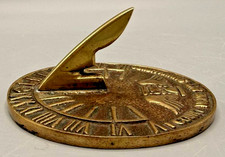 Vintage Brass Sundial β βi Count None But Sunny Hoursβ Roman Numerals Outdoor