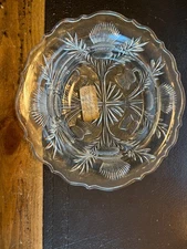 Inverted Thistle EAPG Clear Glass Butter Dish by Mosser of Ohio