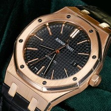 Audemars Piguet Royal Oak 41mm Black Dial 18K Rose Gold MINT FULL SET 15400OR 13