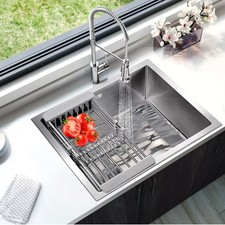 Large Super Deep Single Bowl Square Stainless Steel Kitchen Sink Undermount