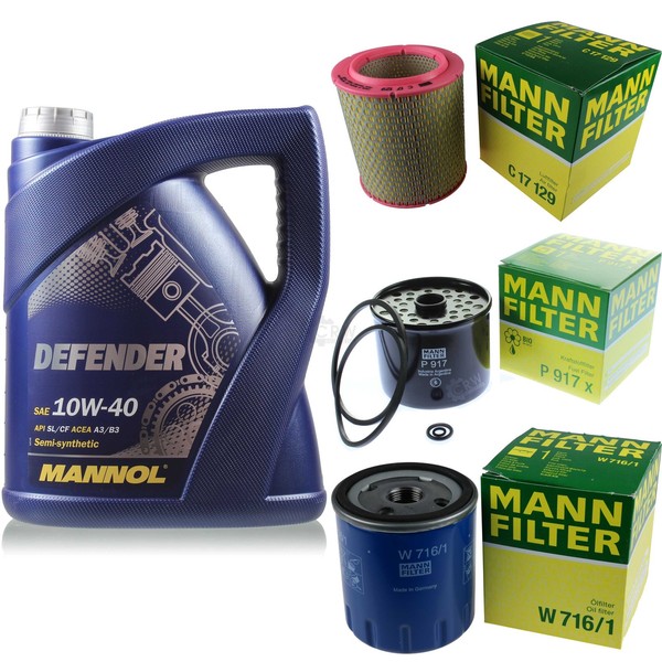 MANN-FILTER Inspektionspaket 5L Mannol Defender 10W-40 FüR Peugeot Boxer Kasten-image