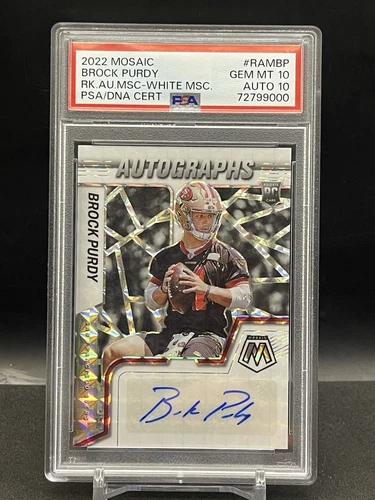 2022 Mosaic 49ers Brock Purdy White Mosaic Auto Rookie 07/25 PSA 10/10 🔥🔥