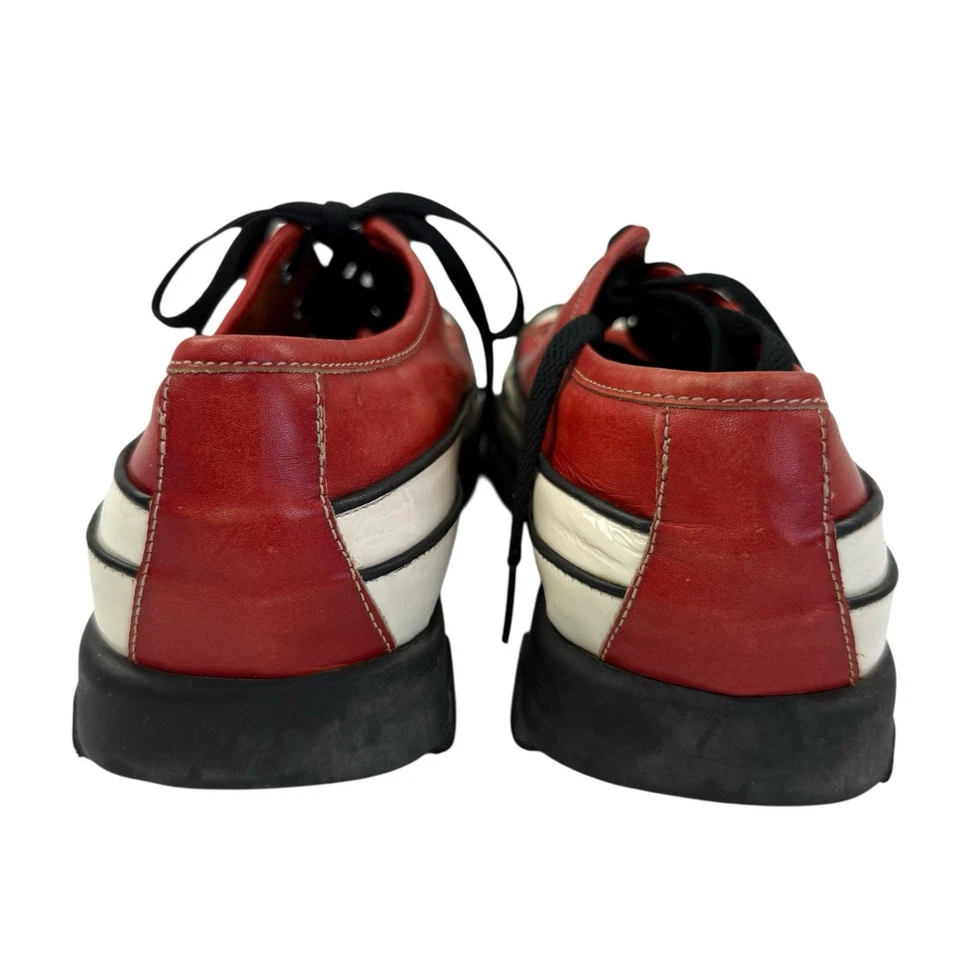 Donald Pliner Actor Red Leather Trainers Size 7.5M 9.5 US Chucks Shoes Patent - Image 3 of 4