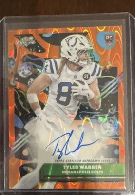 2025 Topps Cosmic Chrome - Auto Tyler Warren #CCA-TW Orange Galactic /25 Rookie