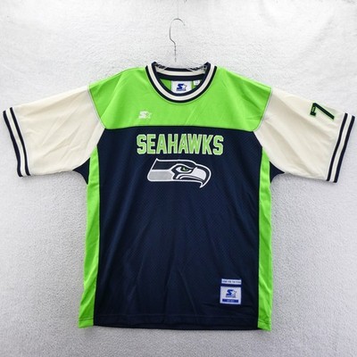 Starter Shirt Mens Large Seattle Seahawks Blue Green Vintage Mesh Jersey New