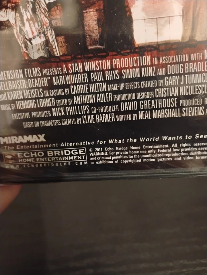 Hellraiser Deader DVD (Part 7) Pinhead Sealed Echo Bridge Release - Image 4 of 4