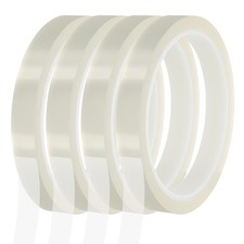 PET Heat Tape 12mm x 33m(108ft), 4 Rolls Clear High Temp Resistant Transfer Tape