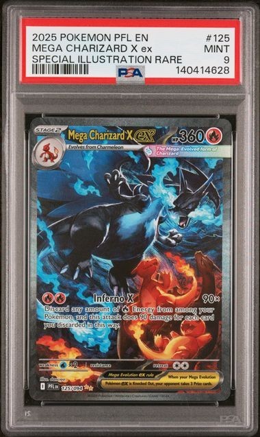 Mega Charizard X ex 125/094 SIR 2025 Pokemon Phantasmal Flames PSA 9 MINT