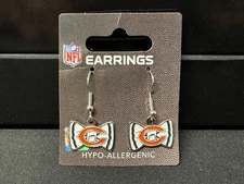 NFL Chicago Bears Bow Tie Dangle Earrings Hypo Allergenic