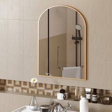 Gold Metal Arch Vanity Rounded Rectangle Bathroom Mirrors for Over Sink Wall,...
