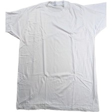 Vintage Musingwear Blank White Tee Shirt Large Mens SIngle Stitch Made in USA