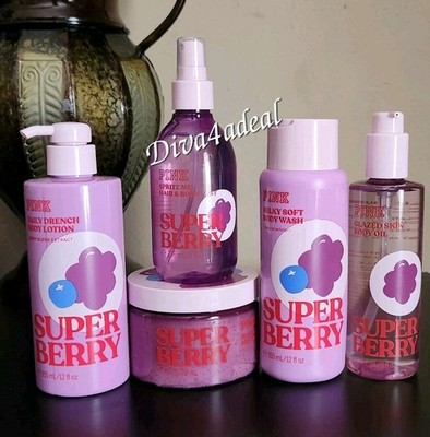 PINK Victoria s Secret SUPER BERRY Collection 5PC Bundle