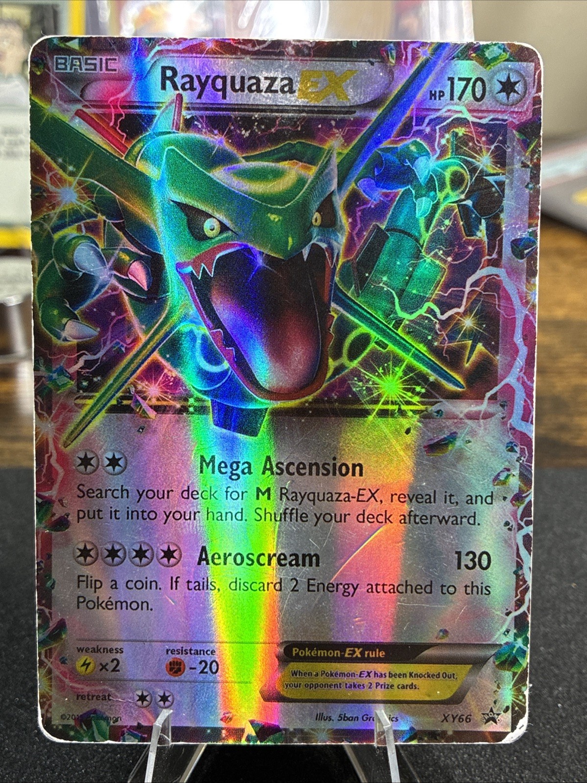 Pokémon TCG Rayquaza EX XY66 Black Star Promo Card Heavily Played HP