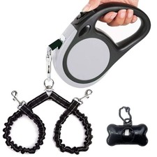 Dual Retractable Dog Leash for Two Large Dogs - 16ft Extendable, Tangle-Free