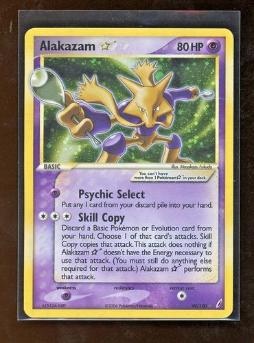 2006 Pokemon GOLD STAR EX Crystal Guardians SHINY Alakazam Holo Foil 99/100