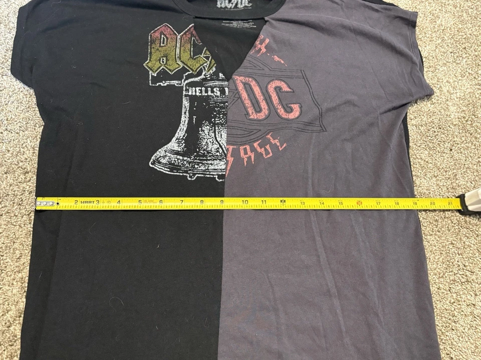(AC/DC) Mini Vestido/Camiseta de Gran Tamaño Estampado Gráfico Banda Cuello en V: Talla Mediana k Foto 3 de 4