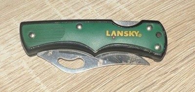 Lansky LKN046-GR Green Pocketknife Plastic Handle Stainless Clip Point Blade