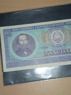 Billet Roumanie 100 lei « Republica Socialista Romania » « Una Suta Lei »