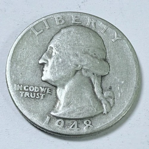 1948-D Washington Quarter 90% Silver ~ VERY GOOD DETAILS #4651