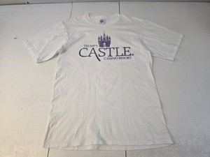 Donald Trump Shirt White Purple Graphic Print Trump's Castle Casino Resort A.C.
