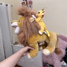 RARE VINTAGE MATTEL 1993 THE LION KING MUFASA AND SON 14" DISNEY PLUSH SIMBA