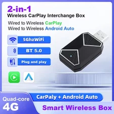 2 in 1 Android Auto Wireless Adapter & Plug & Play Wireless CarPlay Adapter NEW