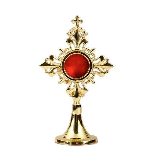 Monstrance Reliquary H 17cm Golden Reliquary House Altar Golden Relic Holder 285