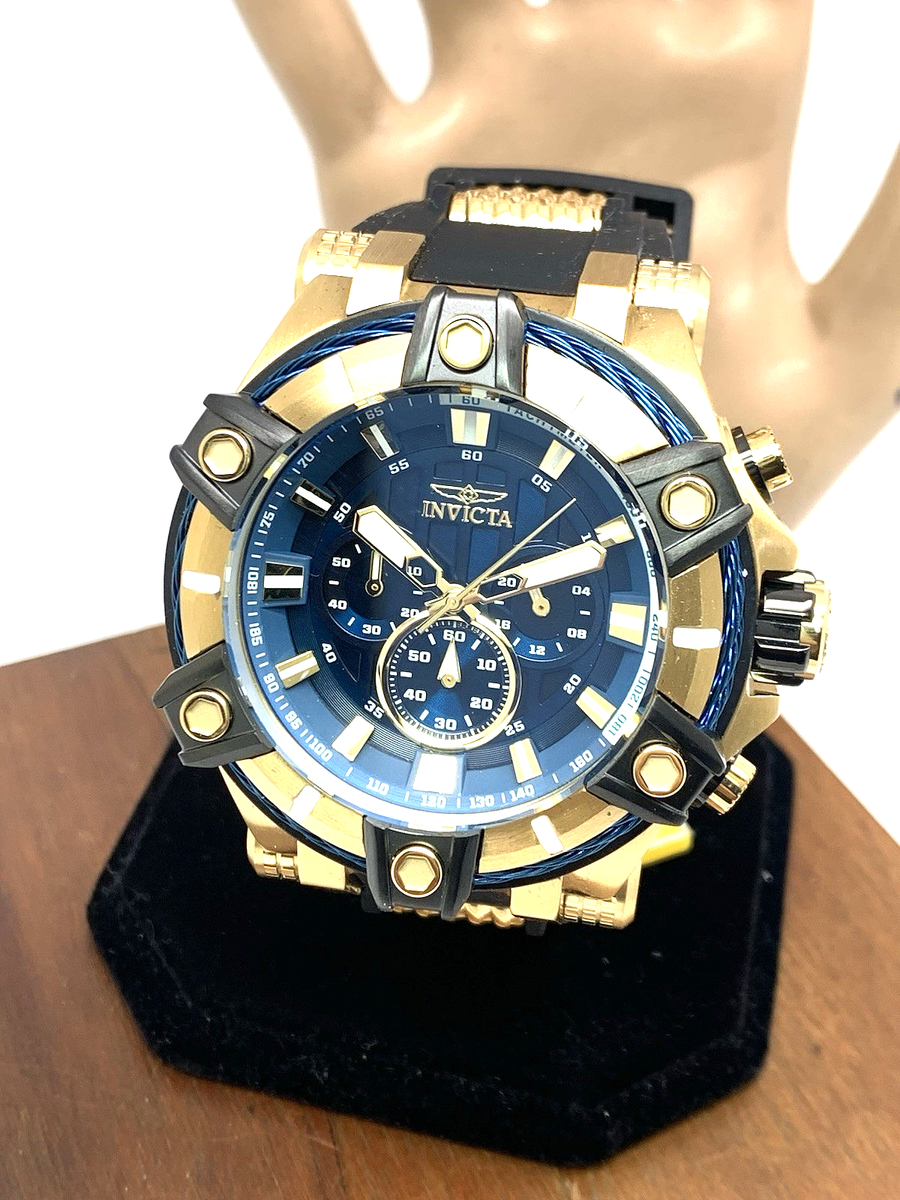 Invicta Men's Watch 39187 Bolt Quartz Chronograph Gold Blue Dial