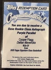 Cooper Flagg 2025-26 Topps Signature Class Auto  Purple Redemption RC #RCC-CF