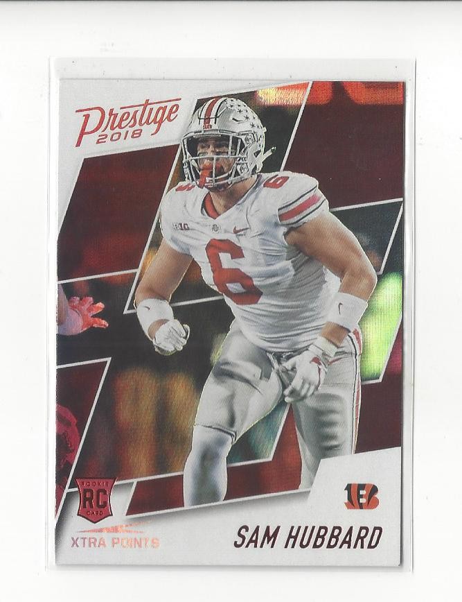 2018 Prestige Xtra Points Red #262 Sam Hubbard RC Rookie Ohio State Bengals