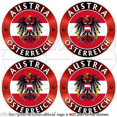 Austria Osterreich 75mm (3″) Vinyl Bumper Stickers – Set Of 2 – Glossy Finish