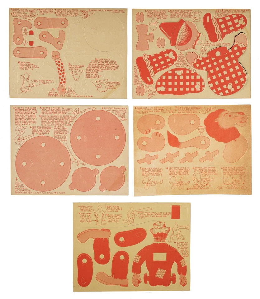 1947 Post Cereal Circus Punch-Out Panel Set – 5 Panels – VG-EX – Twinkletoes - Image 2 of 2