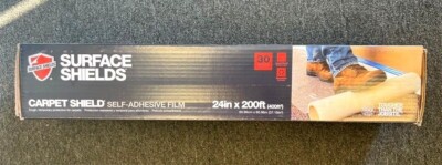 Surface Shield Carpet Self-Stick Plastic Carpet Runner Protection 24in''x200ft' 